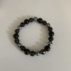 紫と黒のビーズ エラスティックブレスレット - メルカリ 紫と黒のビーズ エラスティックブレスレット