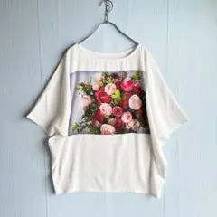 美品　オットーコレクション　レディースカットソー　バラプリント　3Lのサムネイル