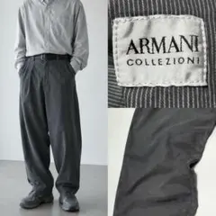 00s ARMANI 1タック ワイド テーパード スラックス リヨセル W40のサムネイル