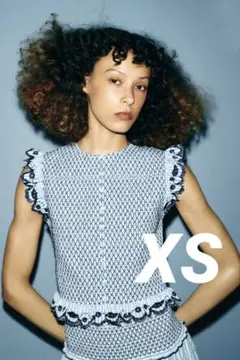ZARA チェック柄スモッキングトップス XS
