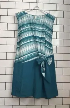 【UNTITLED】美品　アジアン風　リボン　ワンピース！