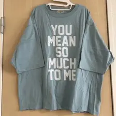 Samansa Mos2 ロゴプリント 半袖Tシャツ ブルー F