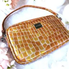 COCCO FIORE コッコフィオーレ クロコ風パテントレザー ハンドバッグのサムネイル