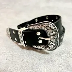 【ブラック】スタッズ ウェスタンベルト