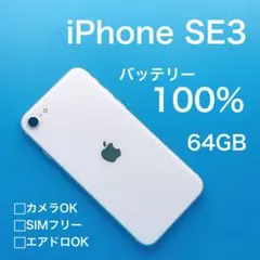 【美品】iPhone SE第3世代 バッテリー100% 64GB SIMフリー