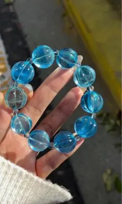 ⭐︎【天然】アクアマリン ブレスレット 18mm 82g