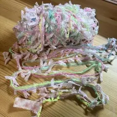 U*A様 カラフル花柄布リボン 引き揃え糸　編み物素材に　作家もの