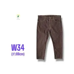 【各種割引】LEVI'S 505 日本製 ストライプ ストレート パンツ W34