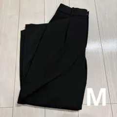 UNIQLO タックワイドパンツ(ブラック/M) 裾上げ有