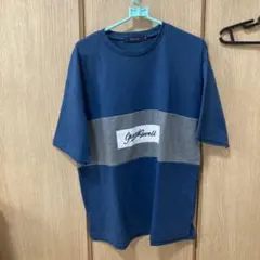 RAGEBLUE カラーブロック Tシャツ Mサイズ ネイビー/グレー
