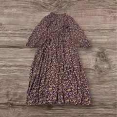 M481☆マジェスティックレゴン小花柄長袖可愛いワンピース