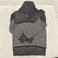メンズ　ニット　ボーダーニット　グレー