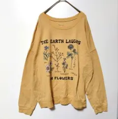 花柄プリント 長袖 薄手 トレーナー L