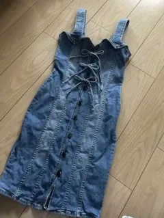 リリーブラウン デニムリボンワンピ
