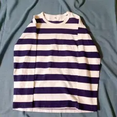 00s Old UNIQLO 太ボーダー ロンT ネイビー×ホワイト M