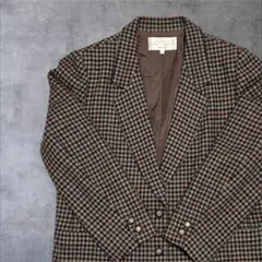 LAPINE テーラードジャケット 千鳥格子 エレガント ブラウン 婦人服