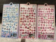 海外公式品★ミニプチジュエル硬い3Dシール3枚セット