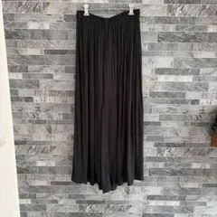 ブラック ワイドパンツ ゴムウエスト