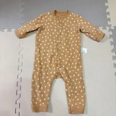 UNIQLO ベビー ロンパース カバーオール ドット柄 ブラウン 80cm