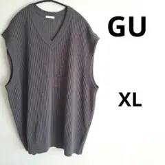 ジーユー♡GU　ニットベスト　大きいサイズ Vネック　グレー