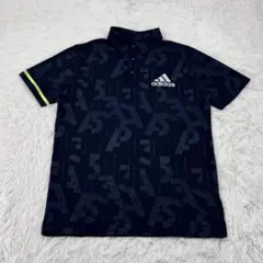 【美品】タグ付き adidas ポロシャツ プリント 紺 ゴルフ　Mのサムネイル