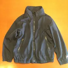 ネイビー ジッパー付きジャケット 高襟 パーカー付き