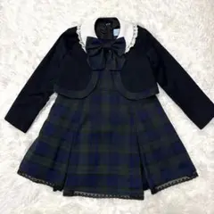 キャサリンコテージ フォーマル 120 セットアップ　チェック　3点　リボン