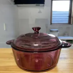 中古 イワキ★ビジョン 両手鍋 1.5L クランベリーのサムネイル