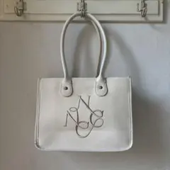 NICE CLAUP 刺繍入りトリミングトートバッグ