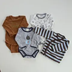 ボディスーツ 60cm【4点】まとめ売り 北欧ベビー服 ロンパース 短肌着