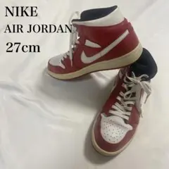 NIKE AIR JORDAN 1 MIDスニーカー 27cm レッド/ホワイト