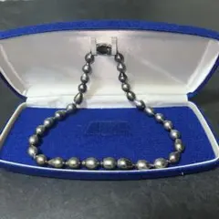 8-A1 黒蝶真珠 タヒチパール バロックパール ネックレス SILVER刻印 
