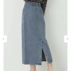 【earth music&ecology】デニムナロースカート インディゴ