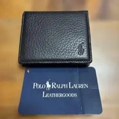 【未使用】POLO RALPH LAUREN コインケース 小銭入れ レザー黒のサムネイル