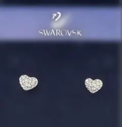 極美品Swarovski スワロフスキーハート型スタッドピアス両耳ケース付