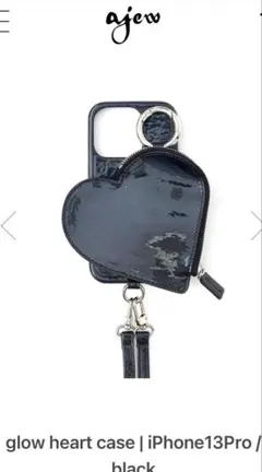 エジューglow heart case | iPhone 13 Pro | 黒