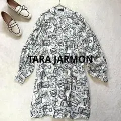 【タラジャーモン】S 花柄シャツワンピース 薄手長袖