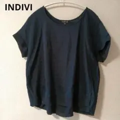 INDIVI インディヴィ ネイビー 半袖 シャツ カットソー 38size