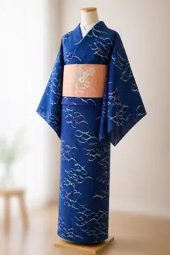 【お買得】夏着物と袋帯セット　小紋　普段着 夏コーデ　単衣　着丈157㎝ お買得】夏着物と帯セット 小紋 普段着 夏コーデ 単衣 着丈157