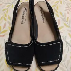 COULEUR VARIE 黒 スリングバックサンダル