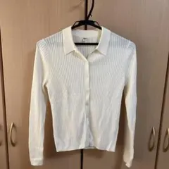 UNIQLO アイボリー リブ編み カーディガン Mサイズ