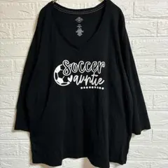 【大きめ】ST. JOHN'S BAY【3L】七分袖 VネックTシャツブラック