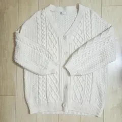 イング＊アイボリー ケーブル編み カーディガン