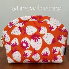 ▶︎W16 ハンドメイドポーチ ライリーブレイク ストロベリー 苺柄 お化粧ポーチ