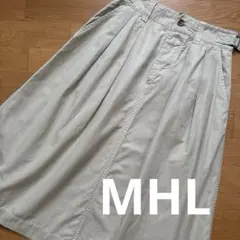MHLベージュ ロングフレアスカート サイドベルト付きのサムネイル