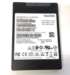 ②-WA332 SanDisk SATA 512GB SSD 2.5 1点