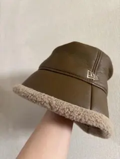【美品】NEW ERA ボアバケットハット S/M ブラウン