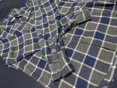 EDIFICE ネイビー グレー チェック シャツ 417