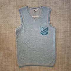 DIESEL ニット ベスト　ブルー グレー