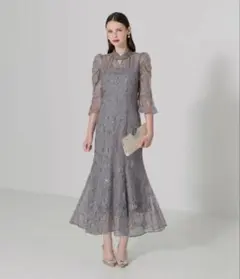 Leja レジャ スパンコール ロング ドレス　オケージョン パーティー 結婚式